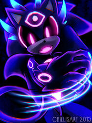  2015 3:4 alternate_species anthro black_sclera blue_body claws dark_gaia_minion eulipotyphlan glowing hedgehog long_tail male mammal purple_body purple_eyes solo sonic_the_hedgehog sonic_the_hedgehog_(series) sonic_unleashed spacecolonie watermark 