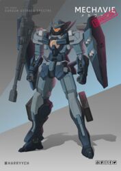  assault_visor clenched_hands commission english_commentary facebook_logo fusion gundam gundam_00 gundam_00f gundam_astraea gundam_unicorn harryych highres jesta mecha mobile_suit no_humans pixiv_logo robot science_fiction shadow shoulder_cannon solo standing twitter_logo v-fin 