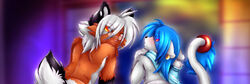  anthro cropped domestic_cat duo eyewear felid feline felis femboy gen_(inuki) glasses inuki male mammal mostly_nude nude tagme yun 