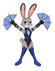  2019 anthro cosplay crossover crossover_cosplay dipstick_ears disney ear_markings female fur grey_body grey_fur hi_res holding_object judy_hopps kitana lagomorph leporid mammal mew-me mortal_kombat multicolored_ears pink_nose rabbit short simple_background smile solo standing war_fan white_background zootopia 