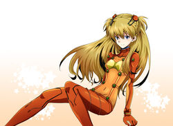  arm_support bad_id bad_pixiv_id blue_eyes bodysuit brown_hair evangelion:_2.0_you_can_(not)_advance female kuroki_natsu long_hair multicolored_bodysuit multicolored_clothes neon_genesis_evangelion orange_bodysuit plugsuit rebuild_of_evangelion red_bodysuit sitting smile solo souryuu_asuka_langley test_plugsuit 