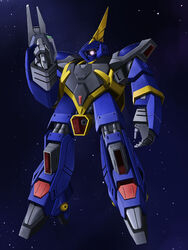  bad_id bad_pixiv_id barzam beam_rifle energy_gun floating gun gundam highres kiriya_obu_gn mecha no_humans robot solo space star_(symbol) weapon zeta_gundam 