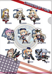  6+girls bald_eagle bell_mccamp_(warship_girls_r) bird blonde_hair blue_eyes braid brown_hair chibi clear_file_(medium) commentary_request eagle enterprise_(warship_girls_r) essex_(warship_girls_r) flight_deck french_braid glasses green_eyes grey_hair hat highres hornet_(warship_girls_r) langley_(warship_girls_r) lexington_(warship_girls_r) long_hair military military_uniform multiple_girls pantyhose peaked_cap photoshop_(medium) pink_hair ponytail ranger_(warship_girls_r) red_eyes rigging sakurato_tsuguhi saratoga_(warship_girls_r) short_hair skirt thighhighs trim_marks twintails uniform warship_girls_r wasp_(warship_girls_r) yorktown_(warship_girls_r) 