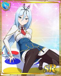  blue_eyes blue_hair breasts feet krulcifer_einfolk long_hair no_shoes pantyhose saijaku_muhai_no_bahamut small 