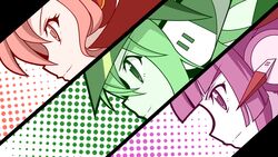  akatsuki_kirika maria_cadenzavuna_eve senki_zesshou_symphogear senki_zesshou_symphogear_g tsukuyomi_shirabe vector_trace 