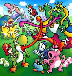  baby_mario birdo highres shy_guy super_mario_bros. wart yoshi yoshi&#039;s_island 