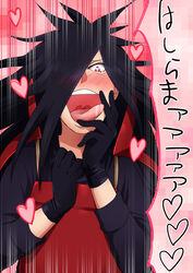  black_hair heart kanenote naruto naruto_shippuuden red_eyes tongue translation_request uchiha_madara 