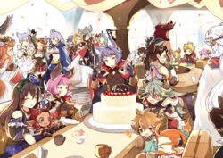  ! 6+girls ahoge animal_ears anre_(granblue_fantasy) ayer blonde_hair blue_eyes braid brown_hair cape carren_(granblue_fantasy) commentary_request djeeta_(granblue_fantasy) draph eahta_(granblue_fantasy) erune facial_hair feower_(granblue_fantasy) fif_(granblue_fantasy) flower granblue_fantasy green_eyes grey_hair hair_flower hair_ornament hair_over_one_eye harvin hood horns jin_(granblue_fantasy) knife korwa long_hair lyria_(granblue_fantasy) mask moustache multiple_girls narmaya_(granblue_fantasy) niyon_(granblue_fantasy) nozomu144 pink_hair plate ponytail purple_eyes purple_hair red_eyes red_hair rosetta_(granblue_fantasy) scar seofon_(granblue_fantasy) seox_(granblue_fantasy) short_hair sierokarte silva_(granblue_fantasy) sparkle threo_(granblue_fantasy) tien_(granblue_fantasy) tweyen_(granblue_fantasy) vyrn_(granblue_fantasy) white_hair 