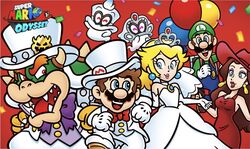  balloon better_version_at_source bonneter bowser cappy_(mario) clothing crown dancing female ghost group hat headgear headwear human inflatable koopa luigi male mammal mario mario_bros nintendo official_art pauline princess_peach reptile scalie spirit super_mario_odyssey tiara_(mario) turtle 