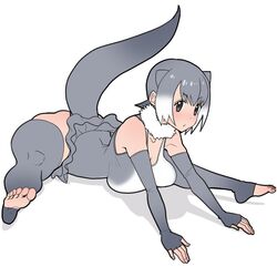  :/ animal_ears bad_id bad_twitter_id barefoot black_eyes blush breast_rest breasts cleavage elbow_gloves feet female fingerless_gloves flexible full_body fur_collar gloves grey_gloves grey_hair grey_thighhighs kemono_friends large_breasts leotard lying multicolored_hair on_stomach otter_ears otter_tail outstretched_arms short_hair simple_background small-clawed_otter_(kemono_friends) solo split straddle_split stretching sueyuu tail thick_thighs thighhighs thighs toeless_legwear two-tone_hair v-shaped_eyebrows white_background white_hair 