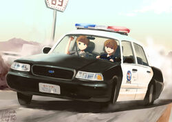  2girls ar18_(upotte!!) artist_name car commentary_request commission commissioner_upload dated driving dust ford ford_crown_victoria kanokoga license_plate los_angeles_police_department m16a4_(upotte!!) md5_mismatch motor_vehicle multiple_girls photoshop_(medium) police police_car police_uniform policewoman resolution_mismatch signature source_larger uniform united_states upotte!! vehicle_focus 