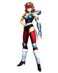  aquila_marin armor female female hair_ornament leggings legs leotard long_hair mask official_art official_artwork orange_hair saint_seiya saint_seiya:_sanctuary_battle sash solo 