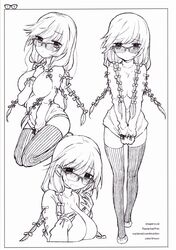  megane monochrome thighhighs wada_rco wadamemo 