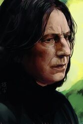  1boy black_cloak black_eyes black_hair cloak closed_mouth harry_potter_(series) hungry_clicker male_focus manly parted_bangs portrait severus_snape simple_background solo translation_request wizarding_world 