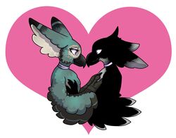  avian beak bird chipori corvid duo fairyburb hakubirb heart_symbol hi_res holidays ibzibirb love male male/male nuzzling oscine passerine valentine&#039;s_day 