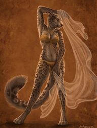  2018 4_toes 5_fingers anthro belly_dancer belly_dancer_outfit biped blue_eyes bra clothing detailed_background digital_media_(artwork) digitigrade feet felid female fingers fur grey_body grey_fur hi_res isolde_(rukis) leopard lingerie mammal markings midriff navel pantherine panties red_lantern rukis seductive solo spots spotted_body spotted_fur standing tail toes underwear whiskers 