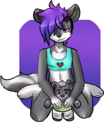  alpha_channel anthro biped clothed clothing facial_piercing female flat_chested fur hair kneeling lip_piercing mammal mephitid piercing plushie shiply simple_background skimpy skunk snakebite_piercing solo teddy_bear transparent_background turtlepaws 