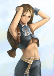  absurdres belt breasts cosplay female final_fantasy final_fantasy_ix garnet_til_alexandros_xvii highres long_hair pillows_73 solo square_enix zidane_tribal_(cosplay) 