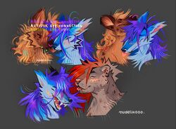  2024 anthro black_nose blep blue_body blue_fur blush bust_portrait canid canine chruscik_(dudelinooo) closed_eyes cuddling digital_media_(artwork) ear_tuft facial_piercing fangs felid fur gofer_(dudelinooo) grey_background grey_body grey_fur grey_hair group hair hi_res licking licking_another male mammal multiple_images nose_piercing nose_ring nudelinooo open_mouth open_smile pantherine piercing pink_nose pink_tongue portrait purple_hair red_hair ring_piercing sharp_teeth simple_background smile snow_leopard teeth tongue tongue_out trio tuft 