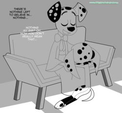  101_dalmatian_street 101_dalmatians anthro anthrofied ass black_and_white black_body black_eyes black_fur canid canine canis cinderella_(disney) dalmatian disney disney&#039;s_cinderella dolly_(101_dalmatians) domestic_dog duo dylan_(101_dalmatians) fairy_godmother_(cinderella) female fur hair hi_res mammal markings monochrome multicolored_body multicolored_fur multicolored_hair open_mouth playzone spots spotted_body spotted_fur two_tone_body two_tone_fur white_body white_fur young young_anthro 