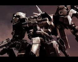  armored_core kawanakajima mecha no_humans out_of_frame robot science_fiction tagme 