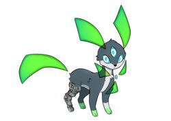  absurd_res alpha_channel ambiguous_gender digitigrade eeveelution feral fur hi_res nintendo nucleon_(fakemon) pokemon pokemon_(species) pokumaju promin simple_background solo transparent_background 