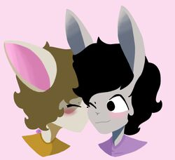  absurd_res anthro blush domestic_cat duo felid feline felis hi_res holidays jay_(jayjb) jayjayjb kissing lagomorph leporid male male/male mammal oliver_(jayjb) rabbit ragdoll_cat valentine&#039;s_day 