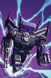  1boy arm_cannon autobot casey_w._coller collaboration comic_cover commentary cover cover_page english_commentary flying gun highres holding holding_gun holding_weapon jetfire joana_lafuente looking_ahead mecha mechanical_wings no_humans red_eyes robot science_fiction scowl solo transformers transformers_shattered_glass weapon wings 