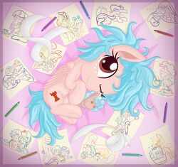  2020 absurd_res cozy_glow_(mlp) cutie_mark digital_media_(artwork) equid equine eyelashes feathered_wings feathers female feral freckles friendship_is_magic hasbro hi_res looking_at_viewer lying mammal my_little_pony mythological_creature mythological_equine mythology one_eye_closed pegasus smile solo vito wings young young_feral 