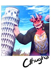  absurd_res anthro cthugha_(tas) dragon hi_res leaning_tower_of_pisa lifewonders male muscular muscular_anthro mythological_creature mythological_scalie mythology pecs photo rashuubanana scalie solo tentacle tokyo_afterschool_summoners 