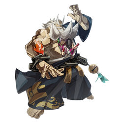  arc_system_works bald barefoot beard bell big_hair chains female guilty_gear guilty_gear_xrd guilty_gear_xrd:_revelator haeyun_kum huge_eyebrows jingle_bell large_hair levers muscle official_art robot tatoo tattoo thick_eyebrows white_beard 