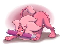  2019 cartoon_network cc-by-nc-nd creative_commons digital_media_(artwork) felid fur hi_res lion lion_(steven_universe) mammal orlandofox pantherine pink_body pink_fur simple_background solo steven_universe 