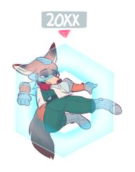  2016 4_fingers action_pose anthro boots bottomwear brown_body brown_fur canid canine clothed clothing cosplay disney fingers flying_kick footwear fox fox_mccloud front_view fully_clothed fur gloves handwear hi_res jacket kick looking_aside male mammal midair nick_wilde nintendo orange_body orange_fur pants pose queervanire red_fox rolled_up_sleeves simple_background solo star_fox super_smash_bros. topwear true_fox zootopia 