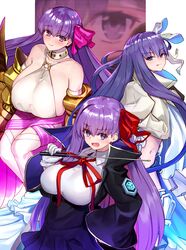  4girls armored_boots bandage_over_one_eye bandages bb_(fate) bb_(fate/extra) belt_collar black_coat black_skirt blue_eyes blush boots breasts claws closed_mouth coat collar cropped_jacket fate/extra fate/extra_ccc fate/extra_ccc_fox_tail fate/grand_order fate_(series) gloves hair_ribbon high-waist_skirt highres holding holding_wand huge_breasts jacket juliet_sleeves kingprotea_(fate) large_breasts leotard licking_lips long_hair long_sleeves looking_at_viewer meltryllis_(fate) meltryllis_(third_ascension)_(fate) multiple_girls navel neck_ribbon ninoude_(ninoude44) o-ring o-ring_top open_clothes open_coat open_mouth passionlip_(fate) passionlip_(third_ascension)_(fate) pink_ribbon pink_skirt popped_collar puffy_sleeves purple_eyes purple_hair red_ribbon ribbon sideboob skirt sleeves_past_fingers sleeves_past_wrists small_breasts smile thighs tongue tongue_out very_long_hair wand white_gloves white_jacket white_legwear white_leotard white_ribbon 