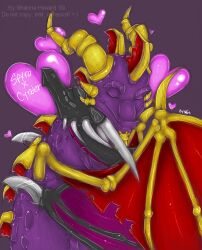  2009 activision cynder dragon duo female feral happy holidays horn huge_wings love male multi_horn mythological_creature mythological_scalie mythology romantic romantic_couple scalie shalonesk spyro spyro_the_dragon valentine&#039;s_day wings 