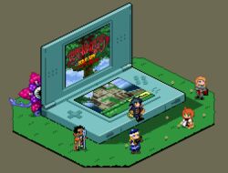  2boys 3girls alchemist_(sekaiju) alchemist_1_(sekaiju) animated animated copyright_name doctor_magus doctor_magus_1 flower gunner_(sekaiju) gunner_2_(sekaiju) handheld_game_console isometric medic_(sekaiju) medic_2_(sekaiju) multiple_boys multiple_girls nintendo nintendo_ds paladin_(sekaiju) paladin_2_(sekaiju) pixel_art sekaiju_no_meikyuu sekaiju_no_meikyuu_2 title_screen wanpaku_pixels 