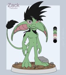  big_ears conditional_dnp goblin headmate hi_res humanoid male mohawk not_furry nude plurality rachelfictionkin rattail_(hairstyle) solo soulbond tail tail_tuft tuft zackthegoblin 