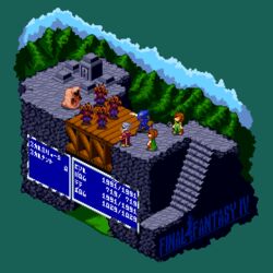  1boy 2girls animated animated cecil_harvey copyright_name day final_fantasy final_fantasy_iv holding holding_sword holding_weapon isometric multiple_girls outdoors palom pixel_art porom scarmiglione stairs sword tella wanpaku_pixels weapon 