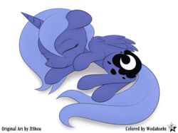  2016 4:3 absurd_res alicorn alpha_channel cutie_mark dshou english_text equid equine feathered_wings feathers female feral friendship_is_magic hasbro hi_res horn mammal my_little_pony mythological_creature mythological_equine mythology princess_luna_(mlp) sleeping smile solo text wings wodahseht young young_feral 