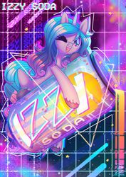  absurd_res beverage_can blue_horn equid equine female feral fetlocks friendship_is_magic fur gradient_hair hair hasbro hi_res hooves horn iridescent iridescent_eyes iridescent_hair iridescent_mane iridescent_tail izzy_moonbow_(mlp) looking_at_viewer mammal mlp_g5 musicfirewind my_little_pony mythological_creature mythological_equine mythology one_eye_closed open_mouth purple_body purple_fur purple_horn quadruped solo teeth unicorn unicorn_horn 