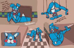  2022 all_fours ambient_among_us ambient_crewmate_(among_us) among_us animatronic anthro blue_body blue_fur blush blush_stickers bow_tie brown_(among_us) digital_media_(artwork) feral feralized five_nights_at_freddy&#039;s five_nights_at_freddy&#039;s_2 fur green_eyes hi_res innersloth lagomorph leporid machine male mammal nezubunn pawpads purple_(among_us) rabbit red_(among_us) red_bow_tie robot scottgames scut_tail short_tail sitting solo tail toy_bonnie_(fnaf) yellow_(among_us) 