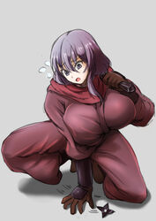  bol_(liliymimi) breasts dragon_yukano huge_breasts inconvenient_breasts ninja_slayer scarf simple_background 