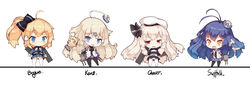  4girls ahoge bogue_(warship_girls_r) character_name chaser_(warship_girls_r) chibi commentary_request hair_ornament kent_(warship_girls_r) long_hair looking_at_viewer looking_down machinery multiple_girls open_mouth panties pantyshot rain_lan skirt standing suffolk_(warship_girls_r) thighhighs underwear warship_girls_r 