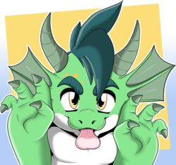  abobarseem avoid_posting blush claws dragon hi_res horn mythological_creature mythological_scalie mythology reaction_image roland_(character) scalie tongue tongue_out 