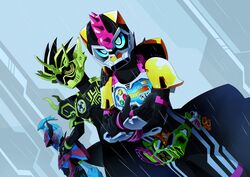  absurdres armor bakusou_bike_level_0 belt commentary_request gamer_driver highres kamen_rider kamen_rider_brave kamen_rider_chronicle kamen_rider_cronus kamen_rider_ex-aid kamen_rider_ex-aid_(series) kamen_rider_lazer kamen_rider_lazer_turbo multiple_boys otokamu taddle_fantasy_level_50 