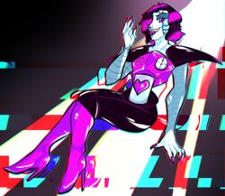  2015 android boots clothing colored_nails digital_media_(artwork) femboy fingernails footwear glistening glitch heart_symbol high_heeled_boots high_heels humanoid infel-phira looking_at_viewer machine mettaton mettaton_ex nails not_furry robot robot_humanoid shoes solo undertale undertale_(series) 