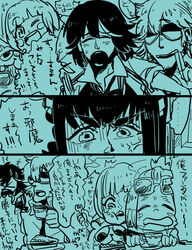  ????? kill_la_kill kiryuuin_satsuki mankanshoku_mako matoi_ryuuko mikisugi_aikurou monochrome multiple_boys yuri 