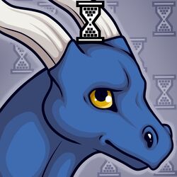  1:1 deerdaddy13 dragon ezurth feral headshot_portrait horn hourglass_(object) icon male mythological_creature mythological_scalie mythology portrait reaction_image scalie solo thinking yellow_eyes 