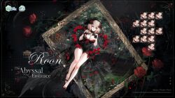  azur_lane bare_shoulders black_dress black_gloves blonde_hair breasts cleavage dress english_commentary female flower gloves hair_flower hair_ornament highres large_breasts looking_at_viewer multicolored_hair multiple_expressions official_alternate_costume official_art promotional_art red_flower red_hair red_rose red_streaks roon_(azur_lane) roon_(the_abyssal_embrace)_(azur_lane) rose short_dress short_hair solo wedding_dress 