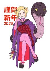  arthropod_abdomen blonde_hair capella_emerada_lugunica changeling_(lorewise) chimera cult cultist female hair haruka_sagawa hi_res humanoid hybrid lust new_year_2025 official_art re:zero reptile scalie snake solo twin_thorax 